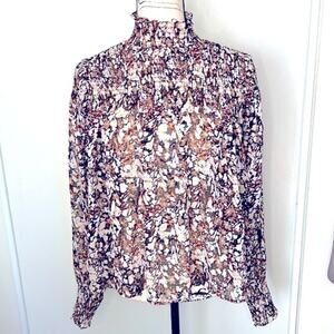 NWT! House of Harlow 1960 Floral Print Chiffon Blouse Size Small